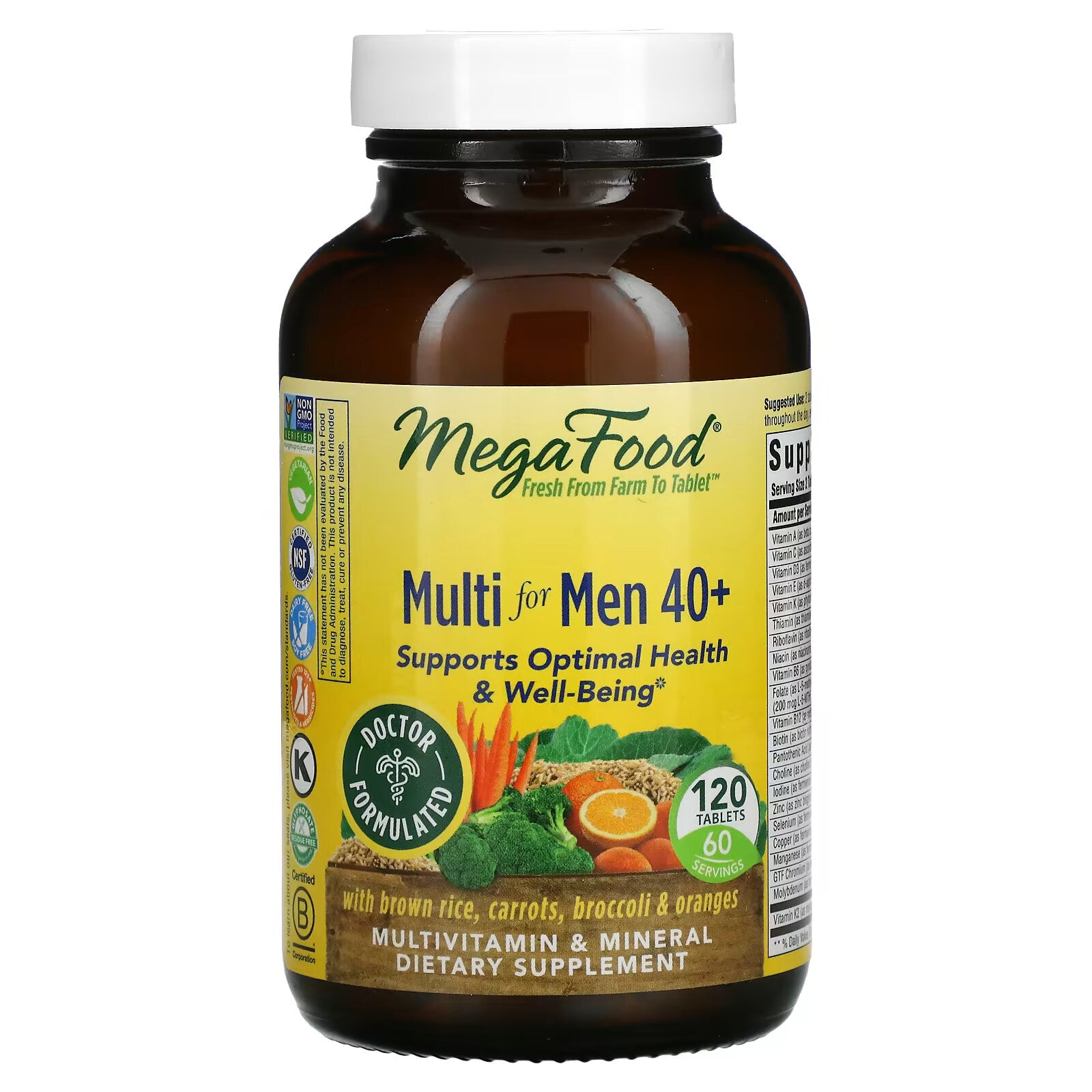 MegaFood, Men's Over 40 Multivitamin, 120 Tablets