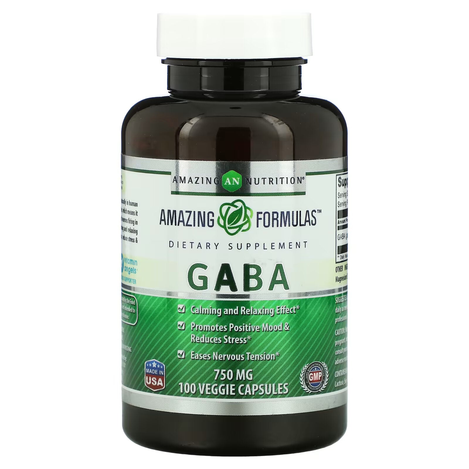 Amazing Nutrition, Gaba, 750 mg, 100 Vegetarian Capsules