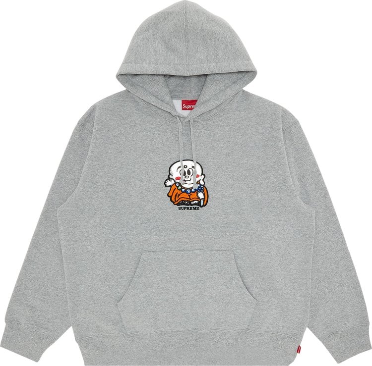 سويت شيرت Supreme AOI Buddha ذو القلنسوة "Heather Grey"، باللون الرمادي