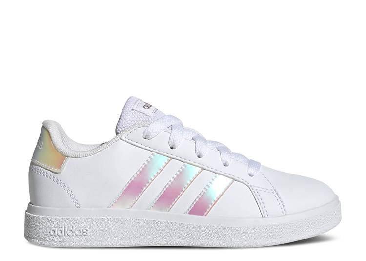 Adidas GRAND COURT 2.0 BIG KID 'WHITE IRIDESCENT' sneakers, white