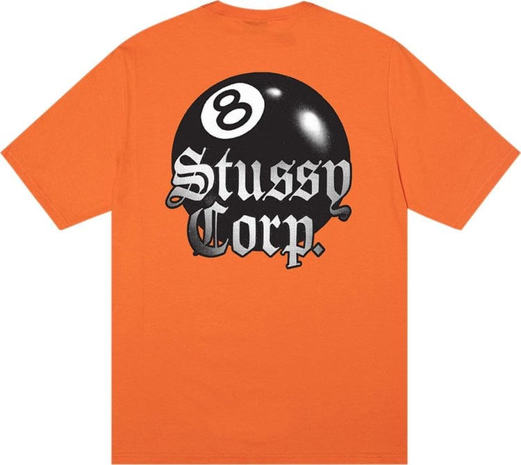 تي شيرت Stussy 8 Ball Corp. Tee 'Coral'، برتقالي