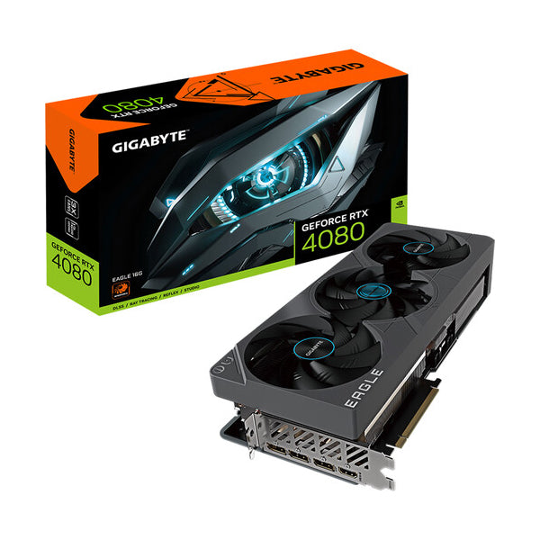 Video card GIGABYTE GeForce RTX 4080 Eagle, 16GB, GV-N4080EAGLE-16GD, gray