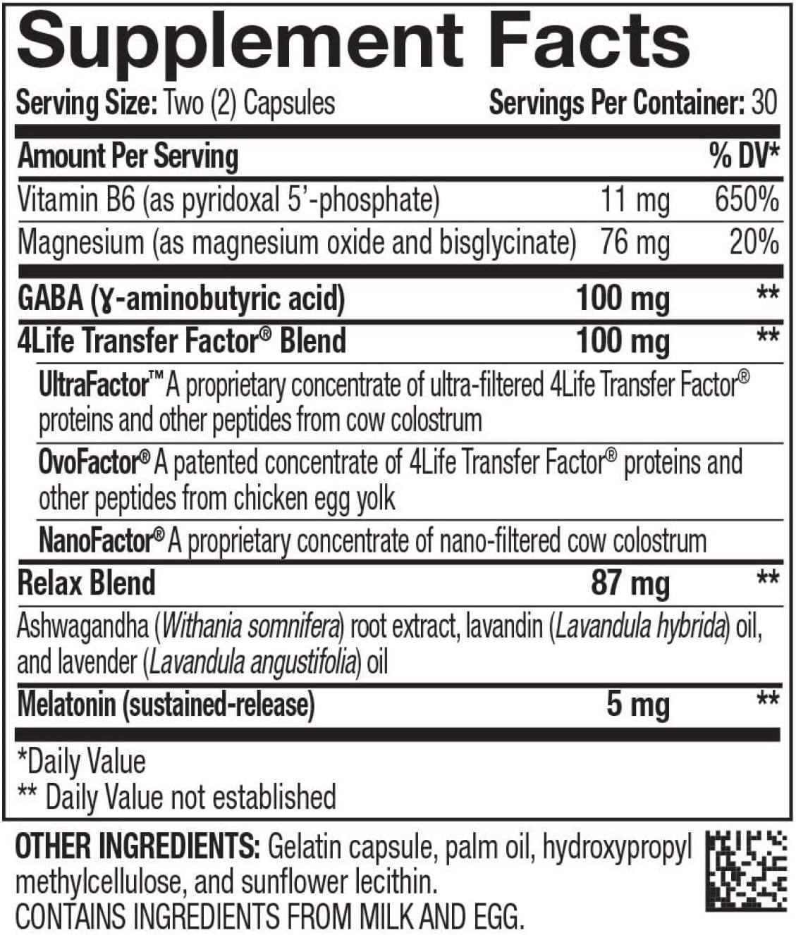 Immune & Sleep Support, Melatonin 4Life Transfer Factor SleepRite, 60 Capsules