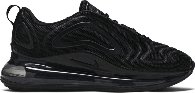 حذاء رياضي Nike Air Max 720 GS 'Triple Black' باللون الأسود