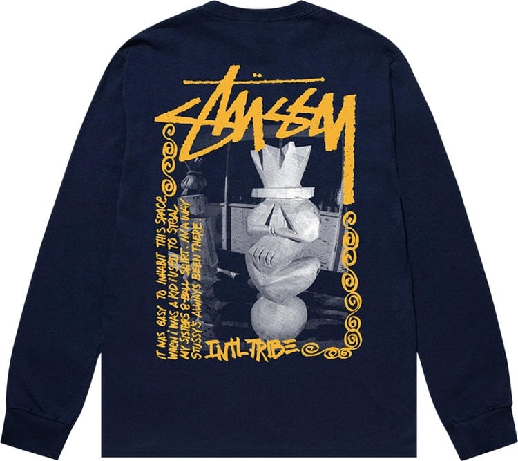 Stussy Landin Long-Sleeve Tee 'Navy', blue