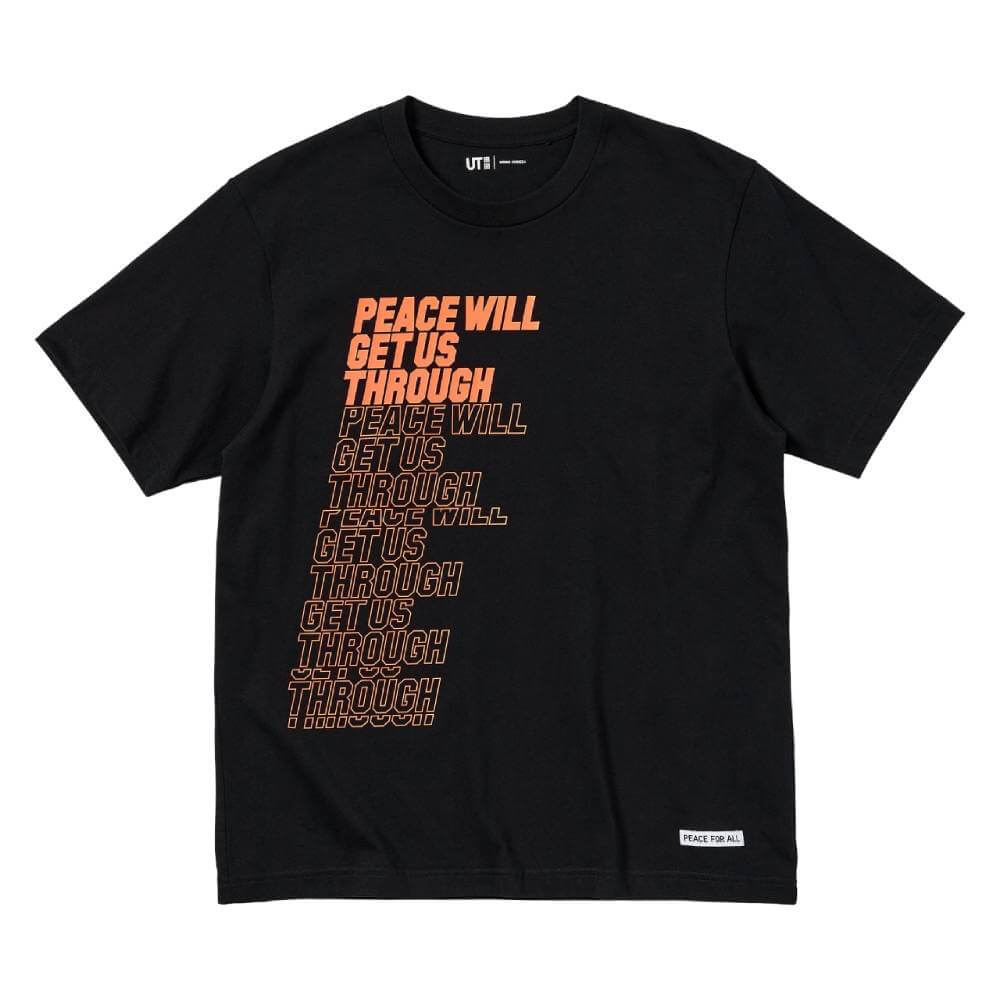 Uniqlo UT Peace For All T-shirt (Shingo Kunieda), black