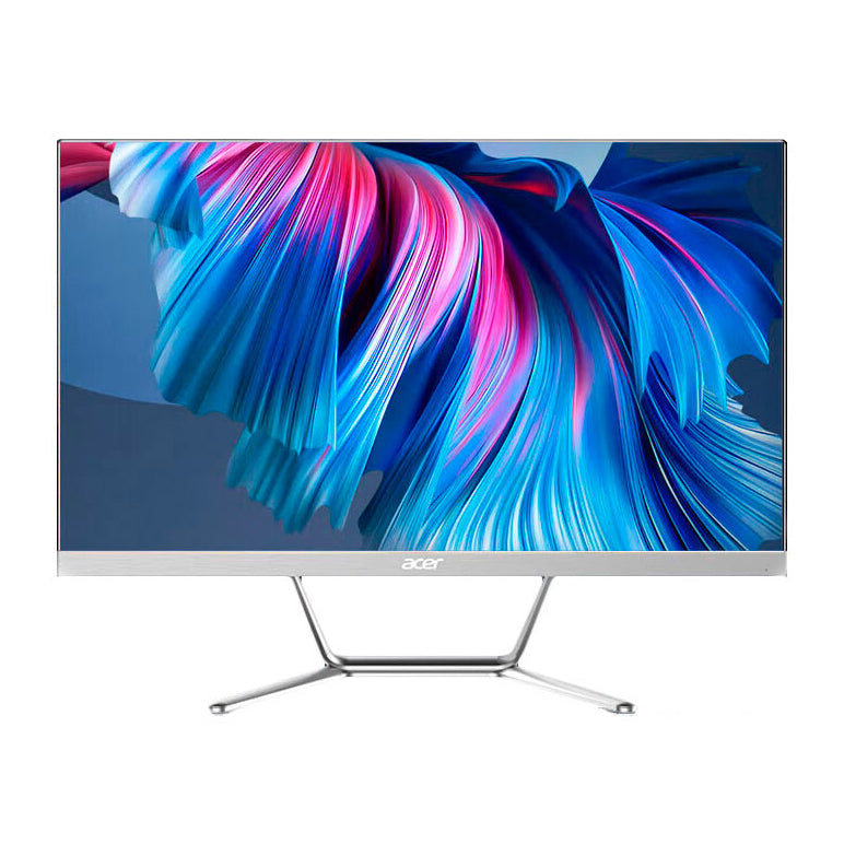 جهاز كمبيوتر Acer Hummingbird A24 All-In-One أحادي الكتلة، 23.8 بوصة، 16 جيجابايت/256 جيجابايت+1 تيرابايت، i5-11400H، UHD، فضي