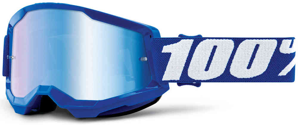 100% Strata 2 Motocross Goggles, Blue/White