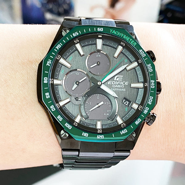 Casio Edifice Sports Octagon Analog Watch 'Black Green', green