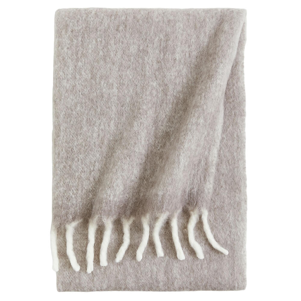 H&M Home Wool-blend blanket, light gray