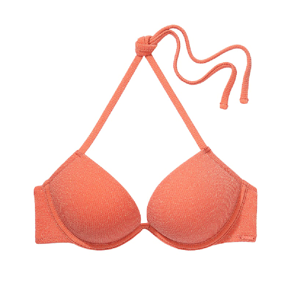 Victoria's Secret Pink Super Push-up bikini top, coral