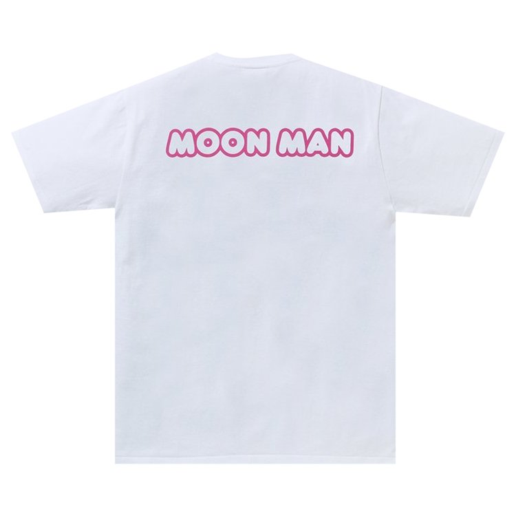 تي شيرت BAPE x Kid Cudi College Moon Man باللون الأبيض