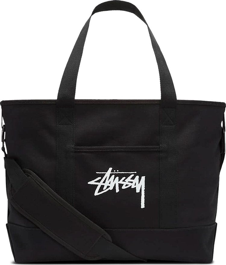 حقيبة Nike x Stussy Tote باللونين الأسود والأبيض، باللون الأسود