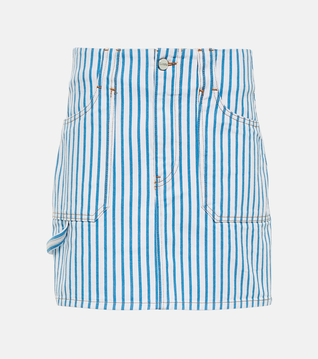 Striped denim miniskirt GANNI, multicolor