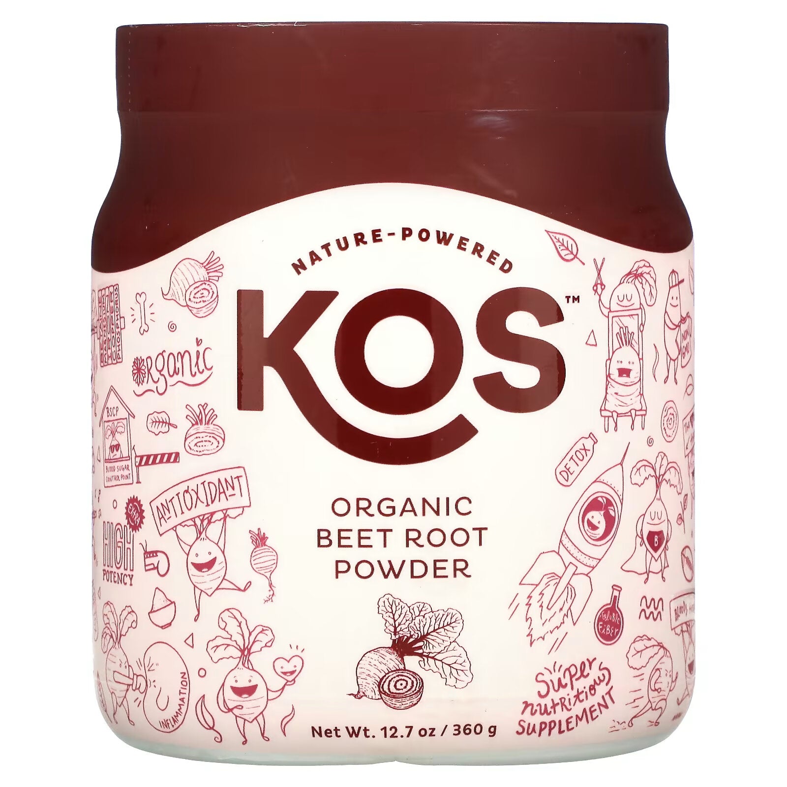 KOS, Organic Beet Powder, 12.7 oz (360 g)