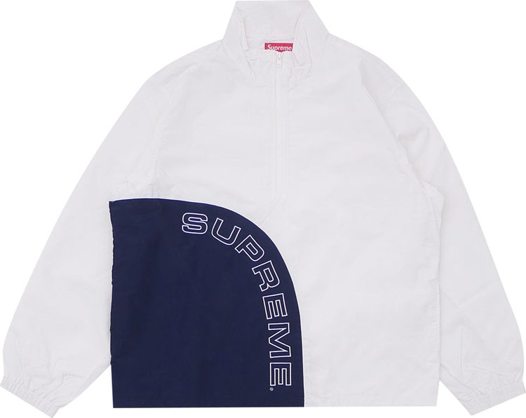 Supreme Corner Arc Half Zip Pullover 'White', white