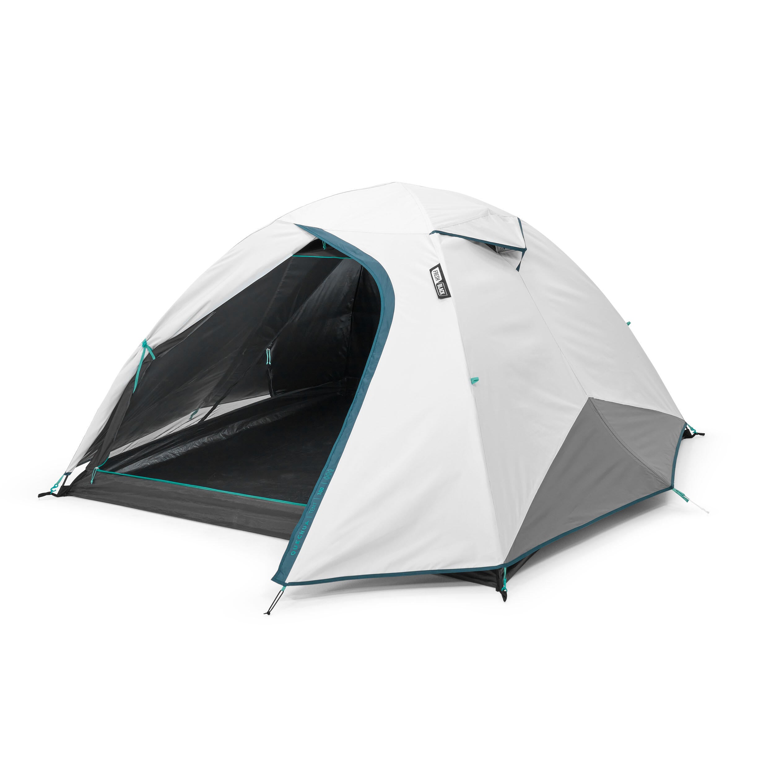 Camping tent Quechua MH100 Fresh&Black 3-person, white/gray