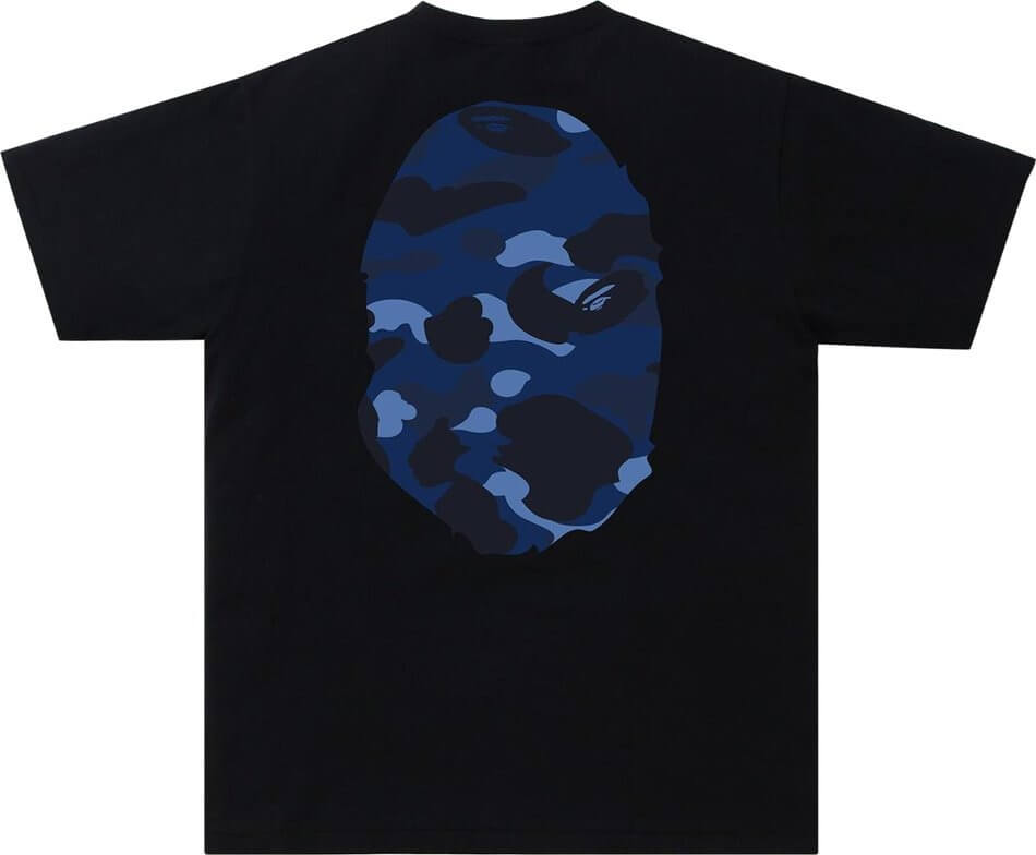 تي شيرت BAPE Color Camo Big Ape Head، أسود/أزرق داكن