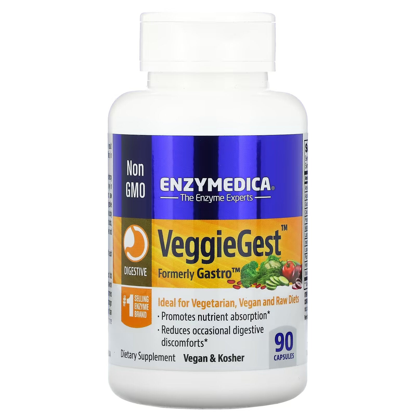 Enzymedica, VeggieGest, (formerly Gastro), 90 Capsules