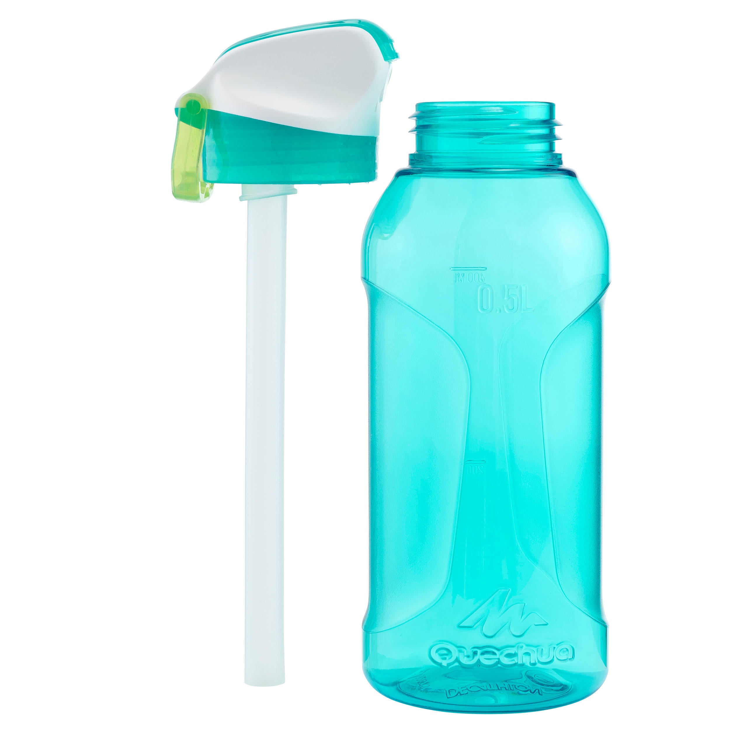 Quechua 900 Ecozen Quick Release Bottle with Hiking Straw, Turquoise