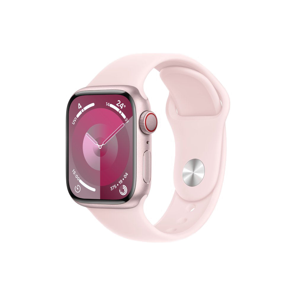 Smartwatch Apple Watch Series 9 (GPS+Cellular), 41mm, Pink Aluminum Case/Pink Sport Band - S/M