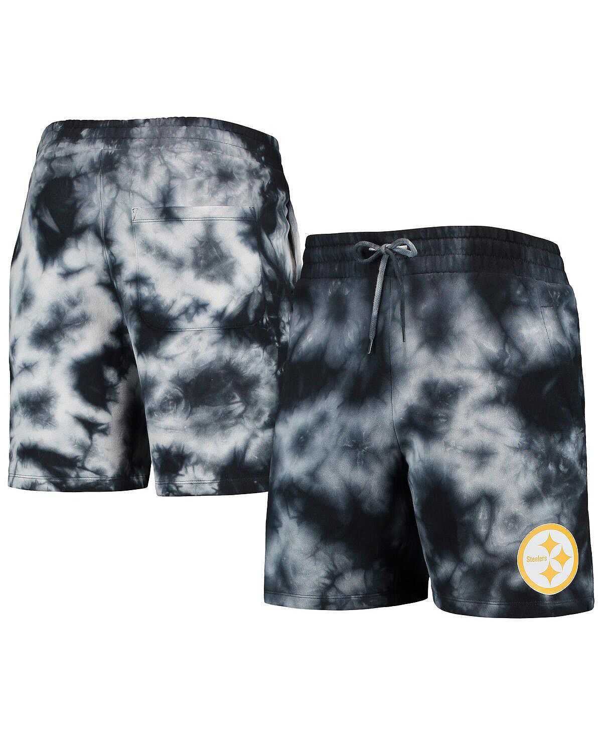 Pittsburgh Steelers New Era Men's Black Tie Dye Shorts, Black