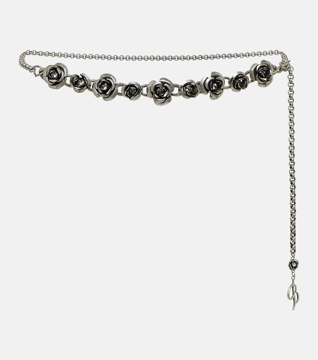 Blumarine rose belt, silver