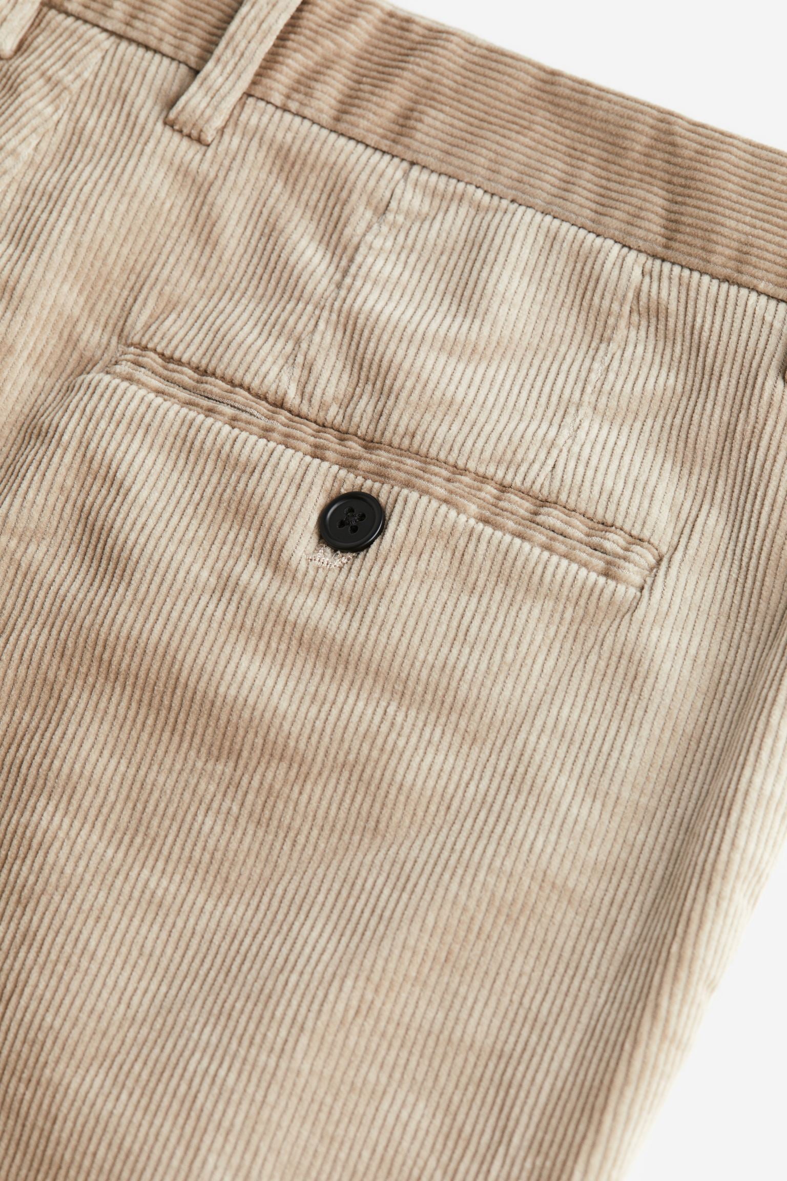 بنطلون H&amp;M Slim Fit Corduroy، بيج