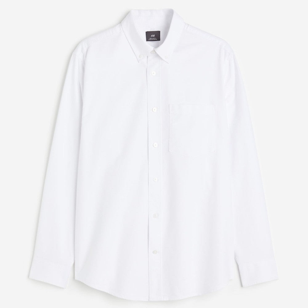 H&M Regular Fit Oxford Shirt, white