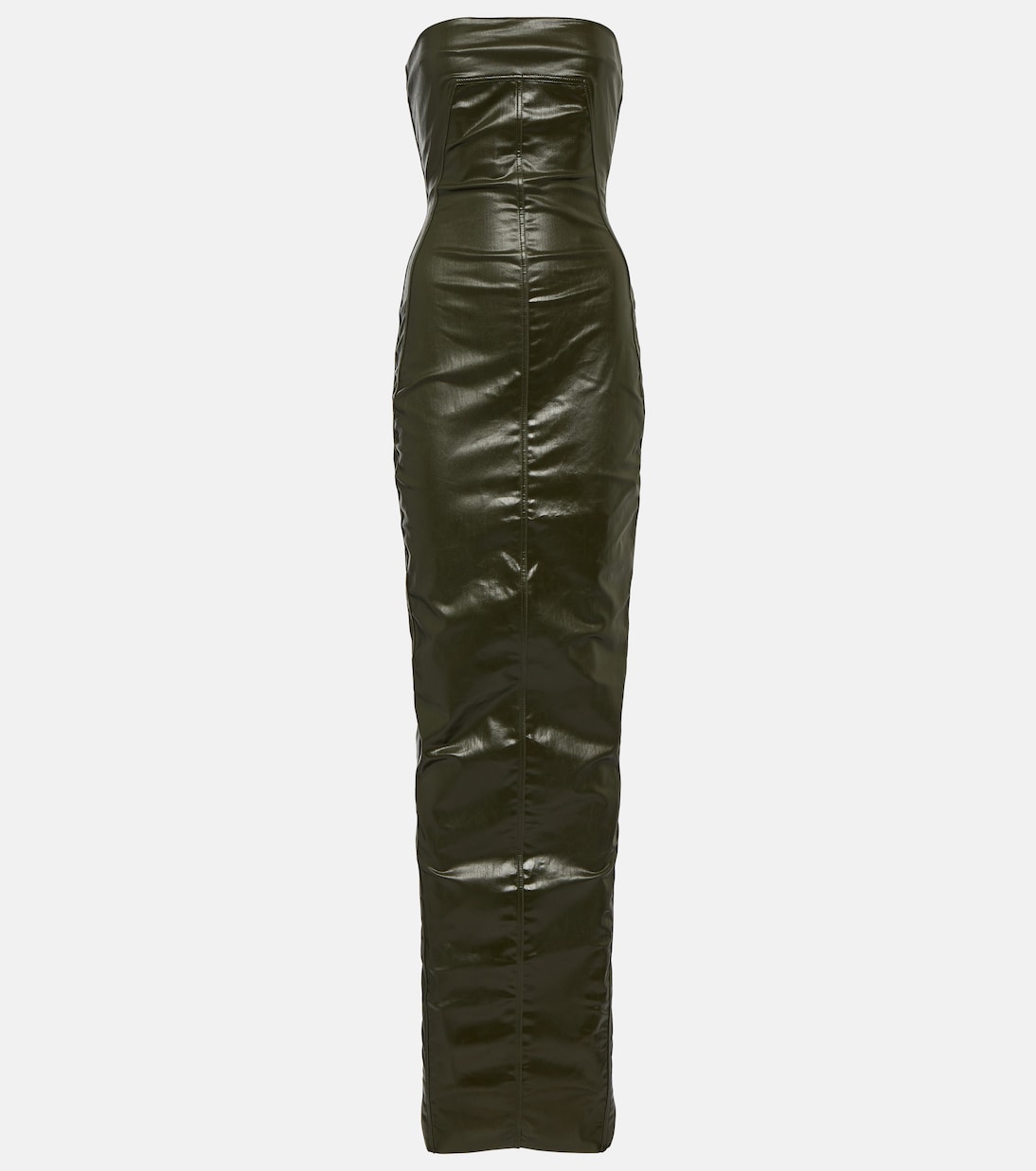 Rick Owens Strapless Denim Dress, Green