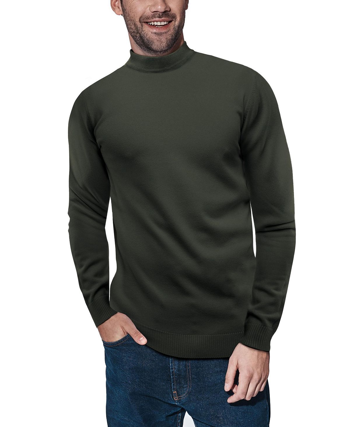 X-Ray Men's Basic Mid-Weight Stand-Neck Pullover