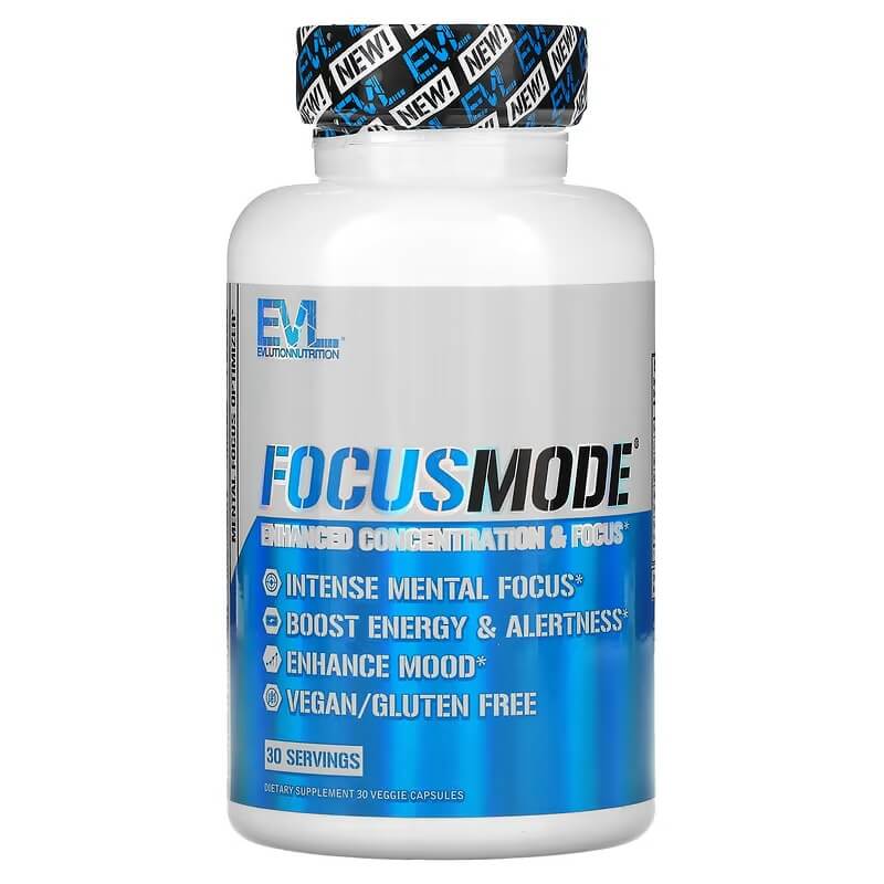 EVLution Nutrition FocusMode Brain Supplement, 30 Capsules