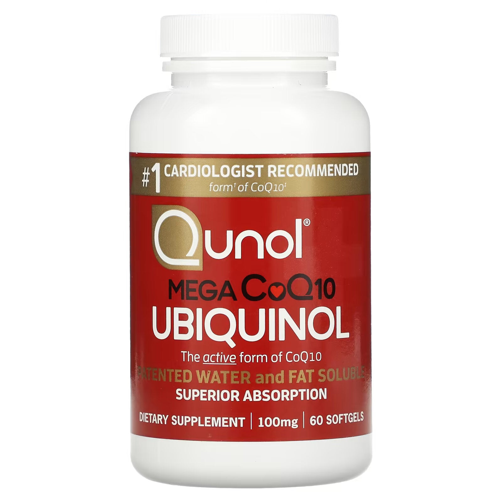 Qunol, Ubiquinol Mega CoQ10, 100 mg, 60 Softgels