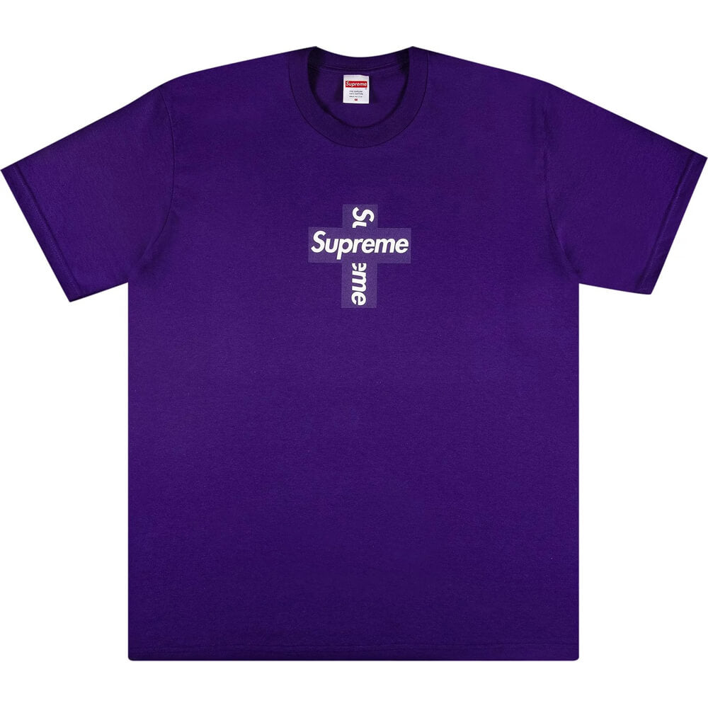 تي شيرت Supreme Cross Box باللون الأرجواني