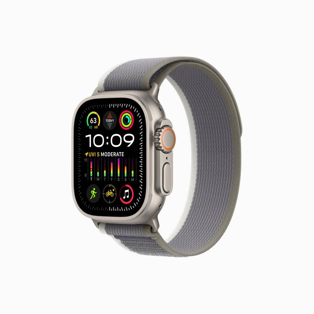 Smartwatch Apple Watch Ultra 2, 49 mm, GPS+Cellular, Titanium Case/Green/Gray Trail Loop - S/M