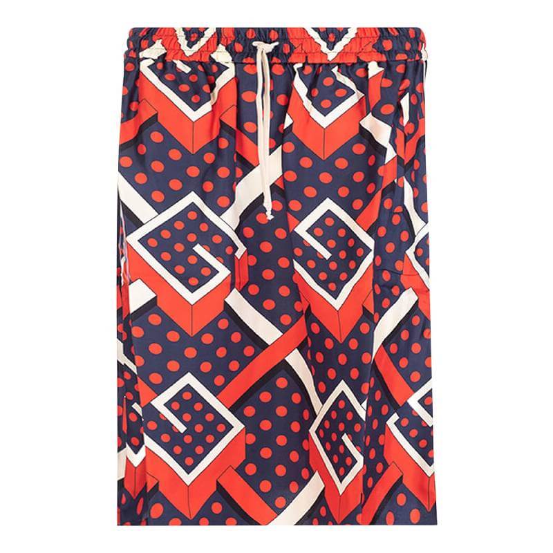 Gucci G Dot Labyrinth Print Skirt, multicolor