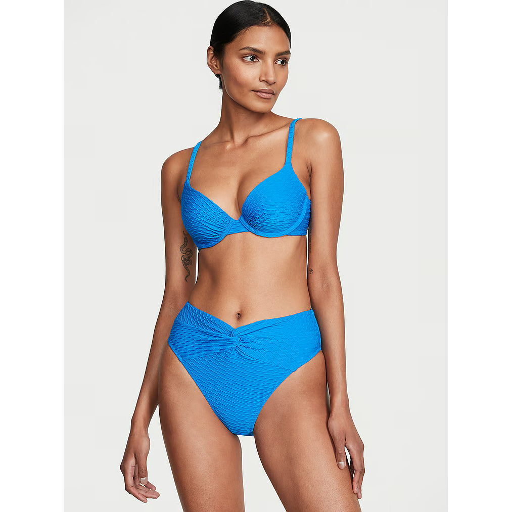 Victoria's Secret Swim Mix & Match Icon Push-Up Fishnet Bikini Top, blue