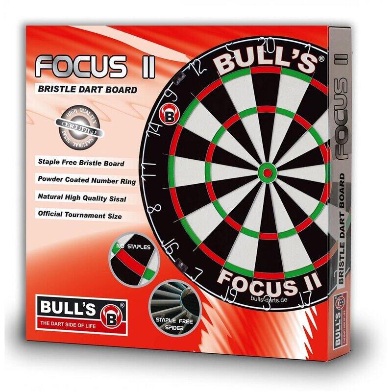 لوحة دارت من Bull's Focus II ذات الشعيرات من BULL'S DARTS، باللون الأسود