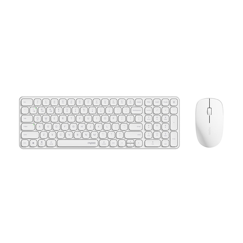 Peripheral kit Rapoo 9300S (keyboard + mouse), wireless, white