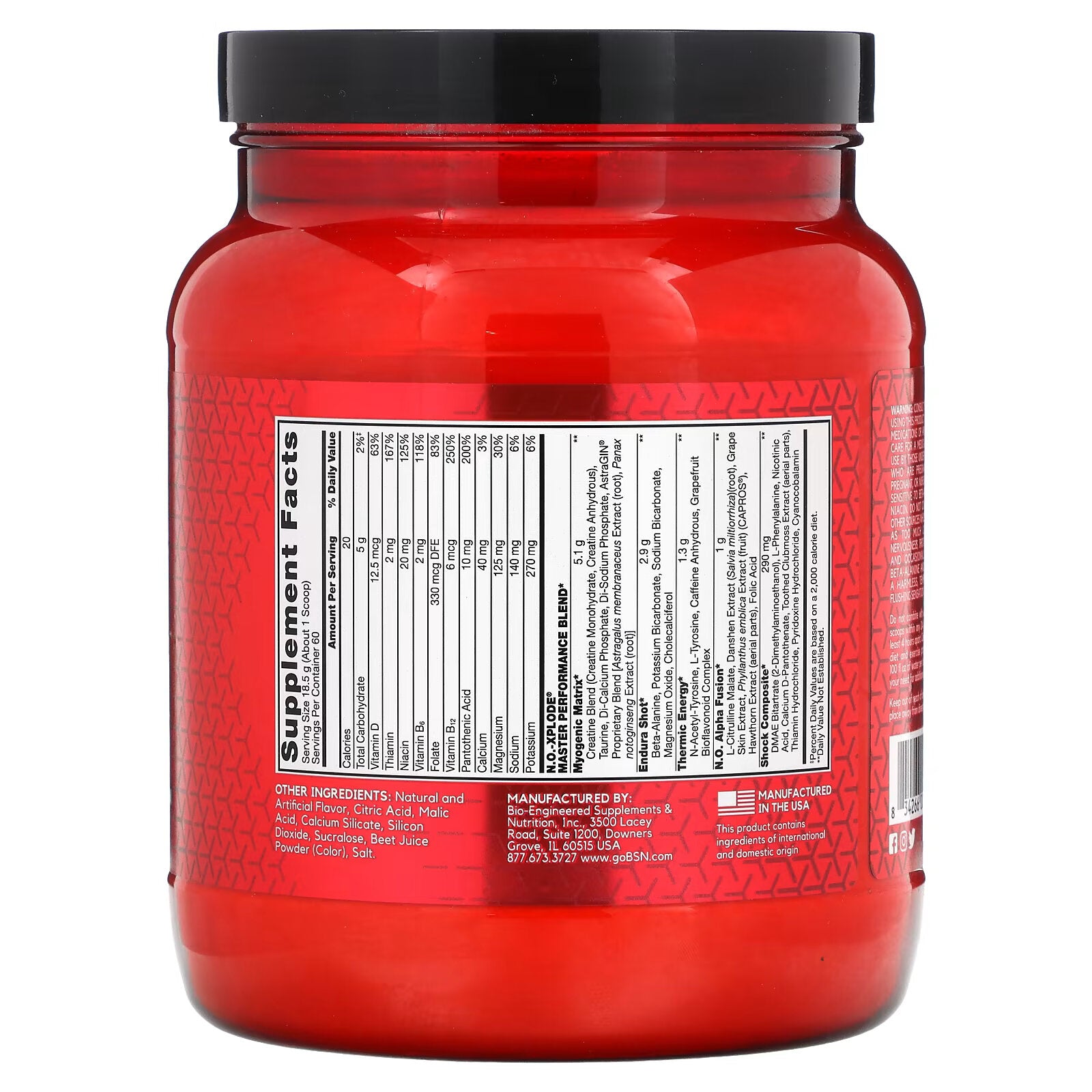 BSN, N.O.-Xplode, Legendary Pre-Workout, Watermelon, 2.45 lbs (1.11 kg)