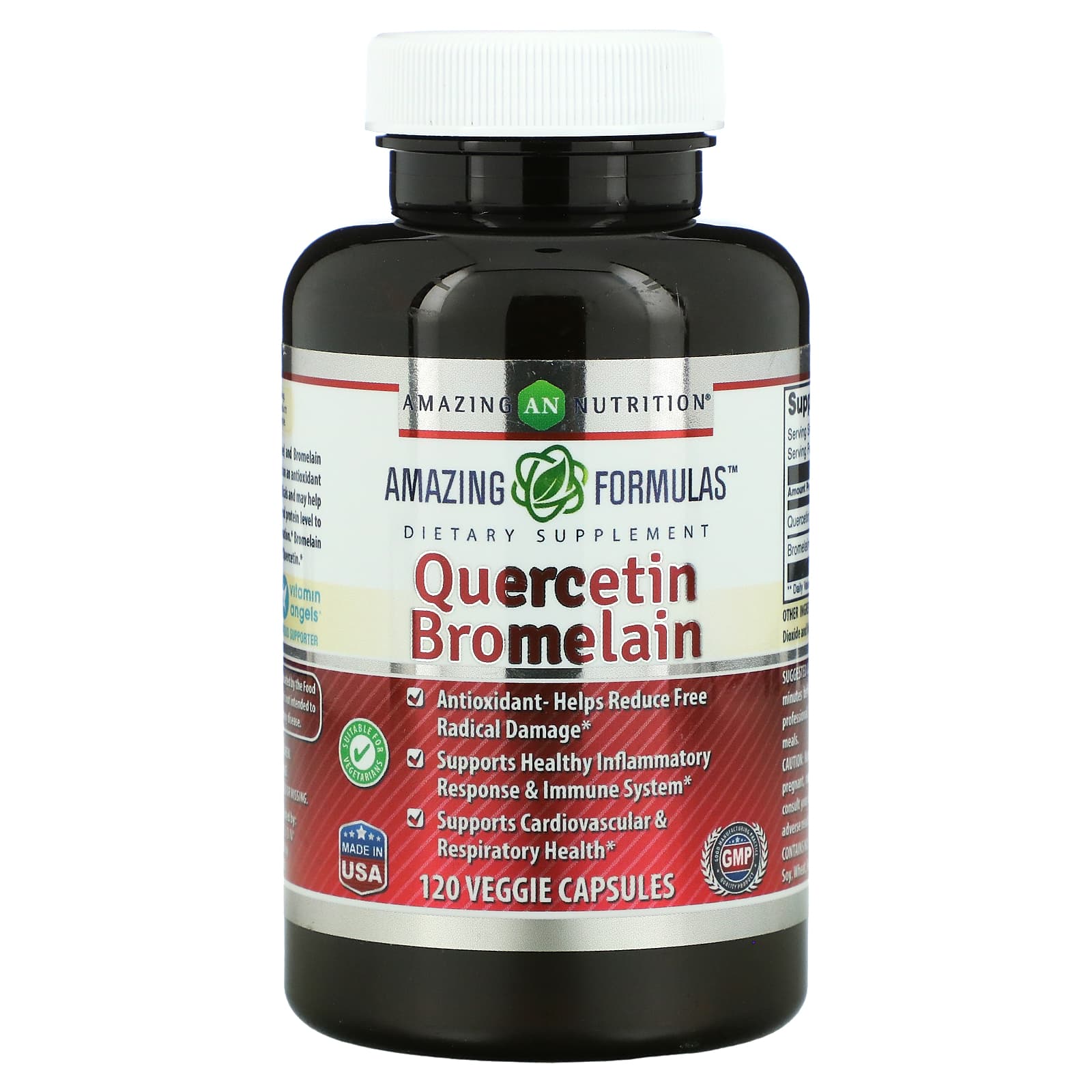 Amazing Nutrition Quercetin Bromelain, 120 Veggie Capsules