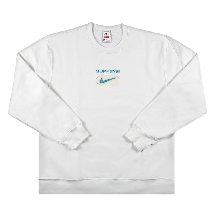 سويت شيرت Supreme x Nike Jewel Crewneck 'White'، باللون الأبيض