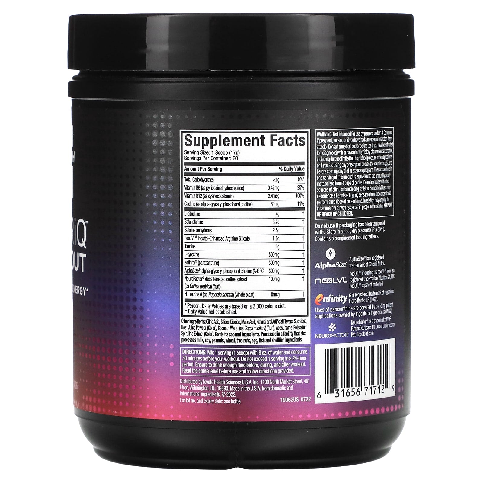 MuscleTech EuphoriQ Pre-Workout, Ice Cone, 340 g