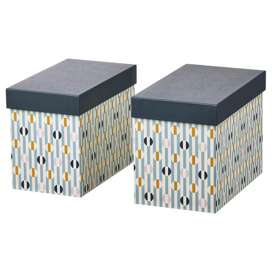 Set of boxes with lid Ikea Daksjus, 2 pcs, blue