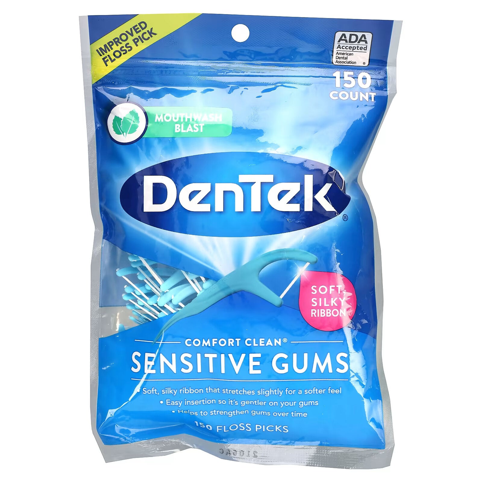 DenTek, Comfort Clean Floss, dental floss for sensitive gums mouthwash, 150 dental floss