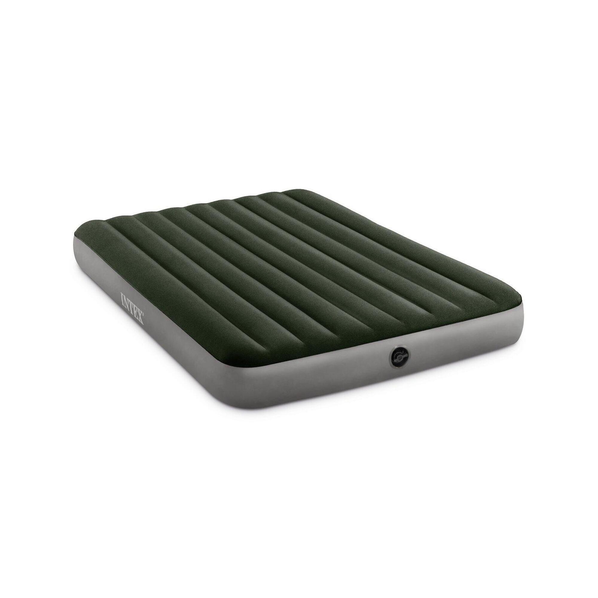 Air mattress Intex Prestige Downy Doubter with pump 191x137x25 cm, dark green