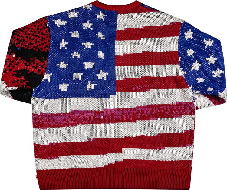 Supreme Digital Flag Sweater 'Red', red