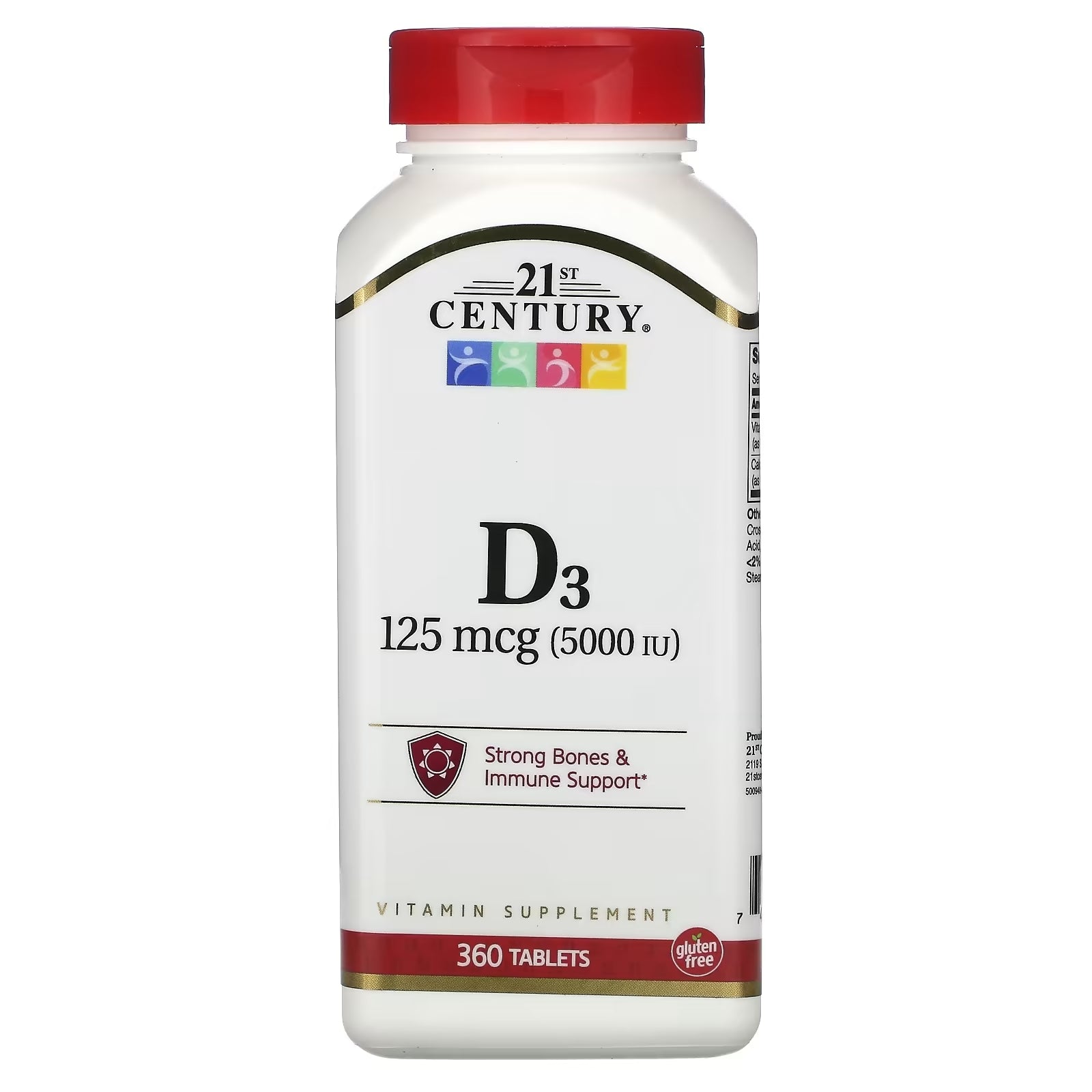 21st Century Vitamin D3 125 mcg 5000 IU, 360 tablets