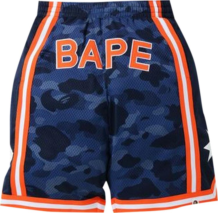 شورت كرة السلة الواسع من BAPE Color Camo، أزرق داكن