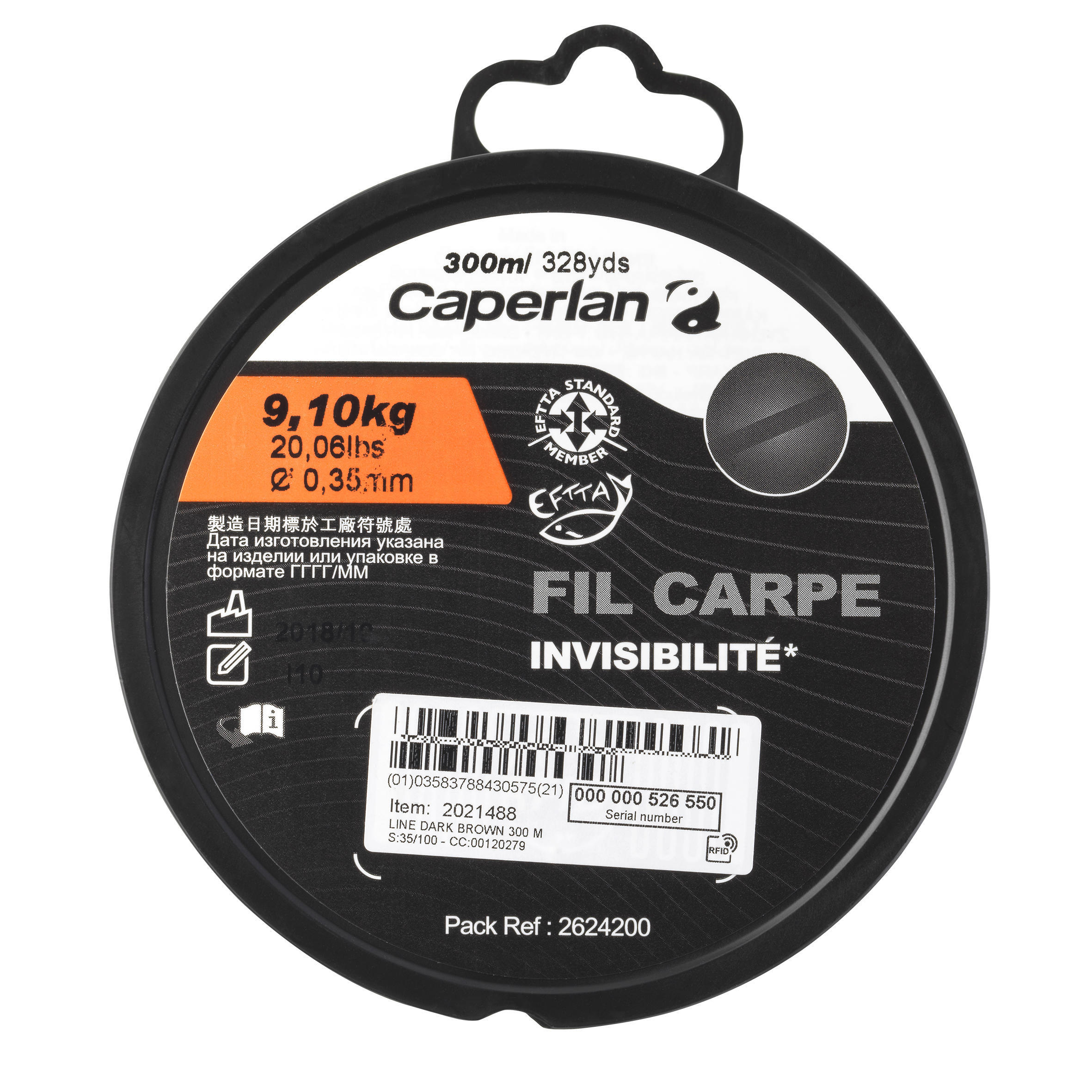 Fishing line monofilament 1000 m dark brown CAPERLAN